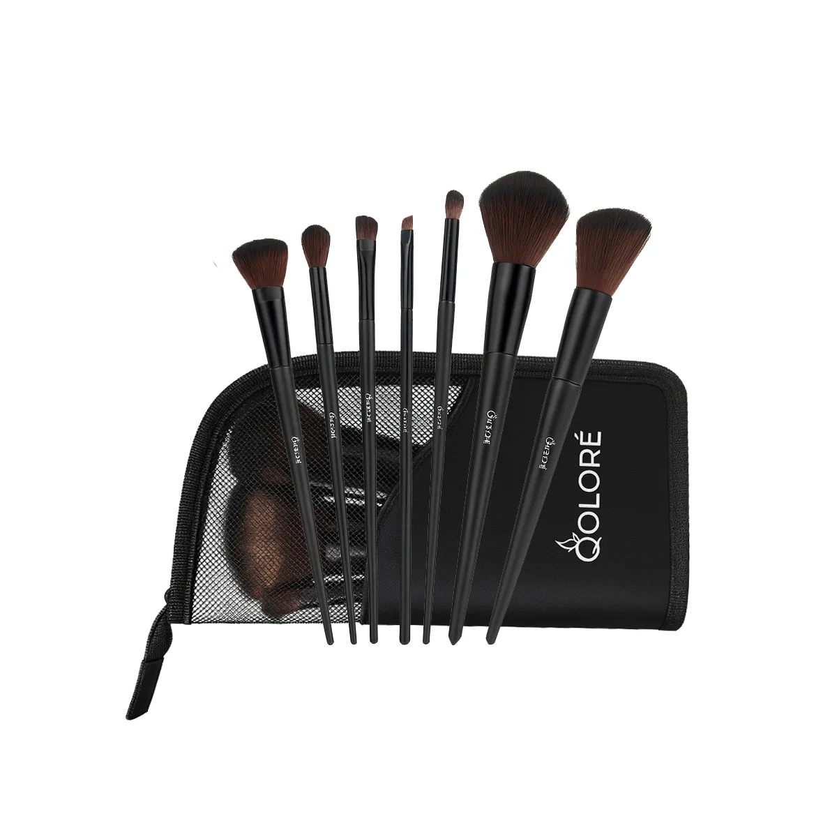 Qolore 10Pcs Brush Set With Bag - Black